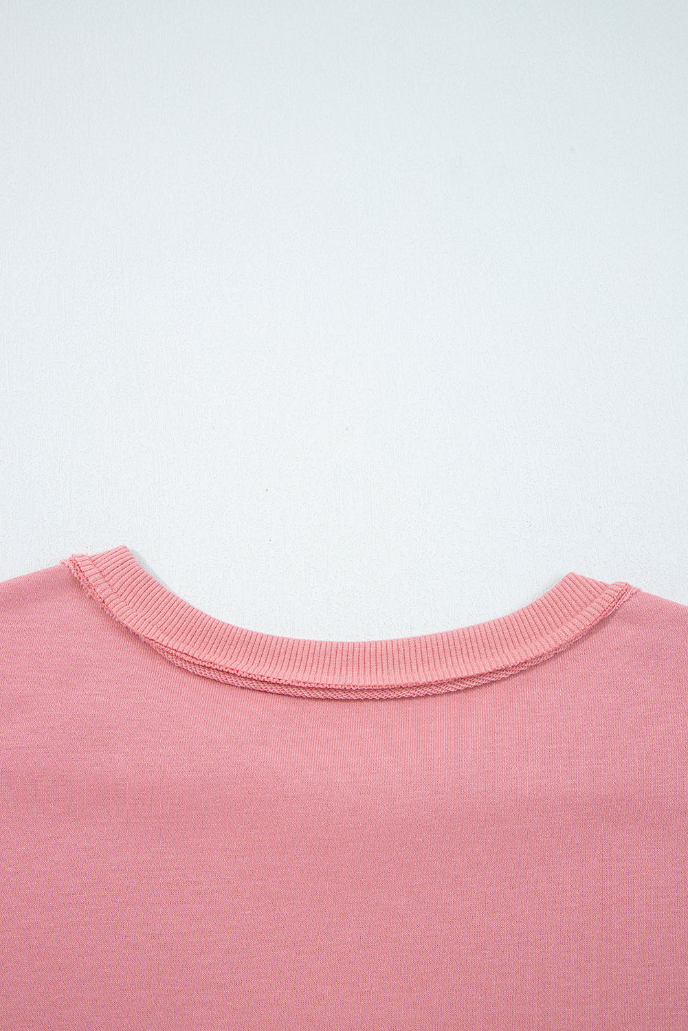 Peach Blossom Floral Applique Baggy Pullover Sweatshirt